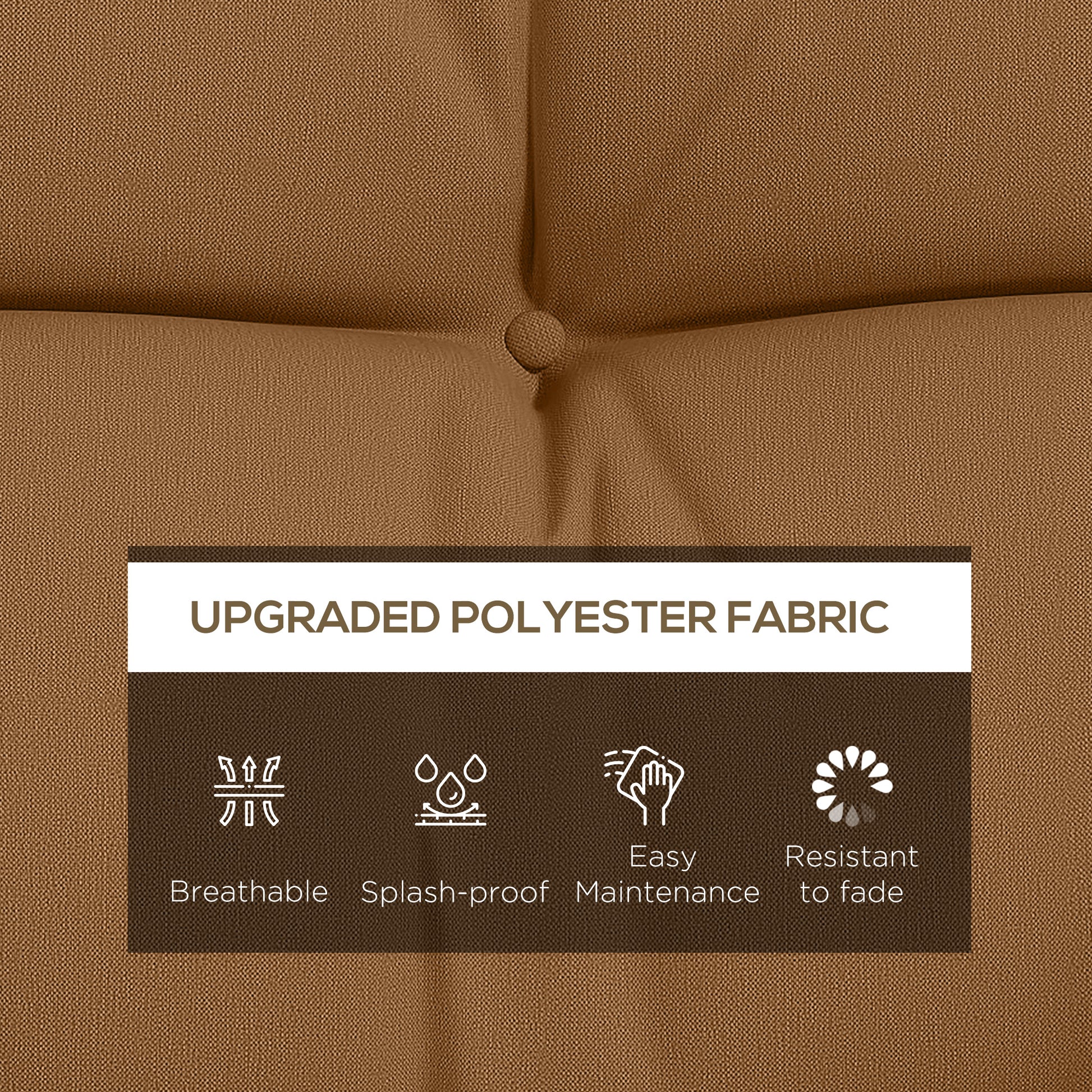 59" Tufted Bench Cushions & Throw Pillows, Replacement Bench Seat Pad, Back & 2 Pillows for Outdoor Furniture, Tan