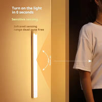 50cm Motion Sensor Night Light Under Cabinet LED Strip Lamp Wireless Rechargeable Induction Bar Light for Entrance Kitchen Room