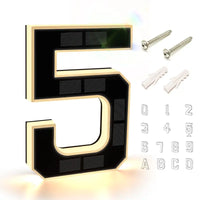9/6.7/4.7In Solar-Powered Illuminated Outdoor Address Signs - IP54 Waterproof Auto On/Off LED House Numbers Plaque,Modern Farmhouse Home Decor, DIY Personalized Exterior Door Addressing Accessory
