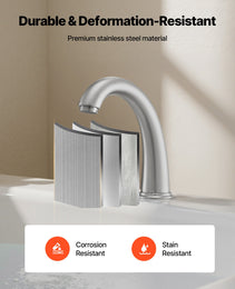 Roman Tub Faucet, 3 Hole Waterfall Bathtub Faucet, Gooseneck Bath Tubs Faucets Set With 2 Handles, Roman Tub Faucets Deck Mount For Adult Bathing, Brushed Stainless Steel, High Arc Spout