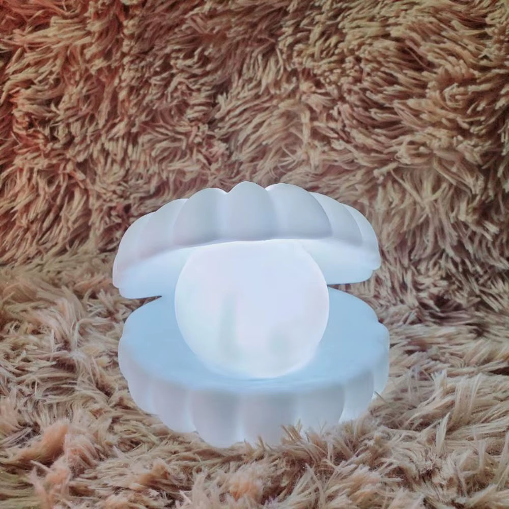 Pearl Shell Night Light Room Decor LED Bedside Lamp Cute Baby Bedroom Sleep Lights for Home Decoration Desk Lamp Christmas Gifts