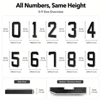 9/6.7/4.7In Solar-Powered Illuminated Outdoor Address Signs - IP54 Waterproof Auto On/Off LED House Numbers Plaque,Modern Farmhouse Home Decor, DIY Personalized Exterior Door Addressing Accessory