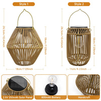 Solar Lantern Outdoor Solar Lanterns Waterproof for Outside Hanging Woven Lantern Boho Lamp Lights Decoration for Garden Yard
