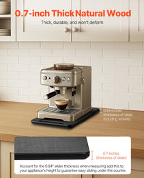 Appliance Slider 14 X 9.5 In Sliding Tray For Coffee Maker Black