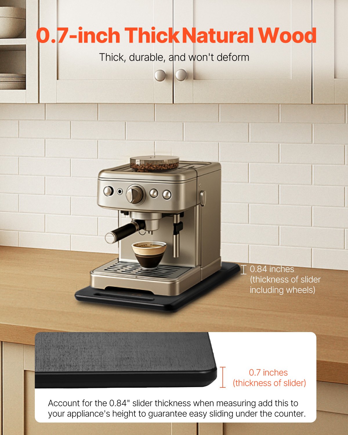 Appliance Slider 14 X 9.5 In Sliding Tray For Coffee Maker Black