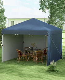 10' X 10' Pop Up Canopy With Sidewalls, Weight Bags And Carry Bag, Height Adjustable Tent For Parties, Navy