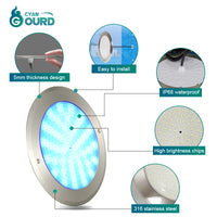 12 Volt Blue Slim Stainless Steel Waterproof Ip68 Pool Lamp Rgb Submersible Swimming Pool Lights Led Underwater