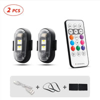 RGB Led Aircraft Strobe Light Remote Wireless Motorcycle Flash Light Warning Lights for Bike Car Multifunctional