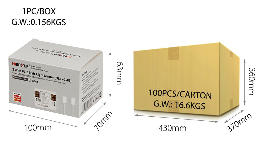 Milight 2 Wire PLC Stair Light Master（BLE+2.4G）- BS64