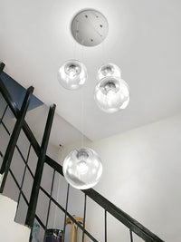 Modern Globe Chandelier Bubble Chandelier for Staircase Globe Pendant Light