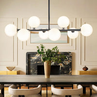 Large Sputnik Chandelier 47.2" Black Modern Smoked Glass Chandelier