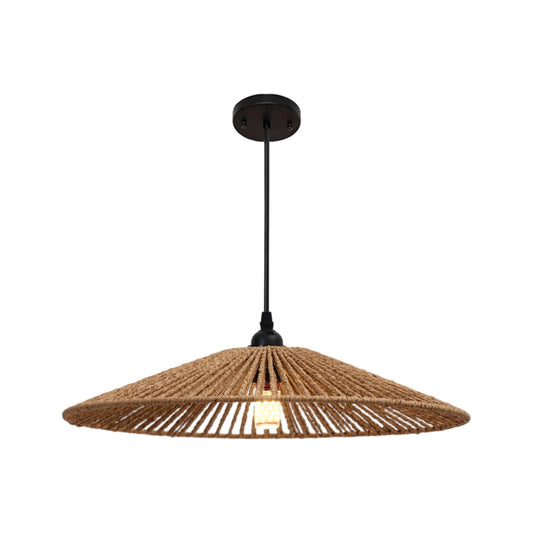 Helena 1-Light Woven Rattan Indoor Pendant Ceiling Light