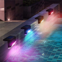 Warm White Solar LED Step Deck Lights Outdoor Waterproof for Patio Stair Fence Railing Pathway Garden Yard Decor Lamp