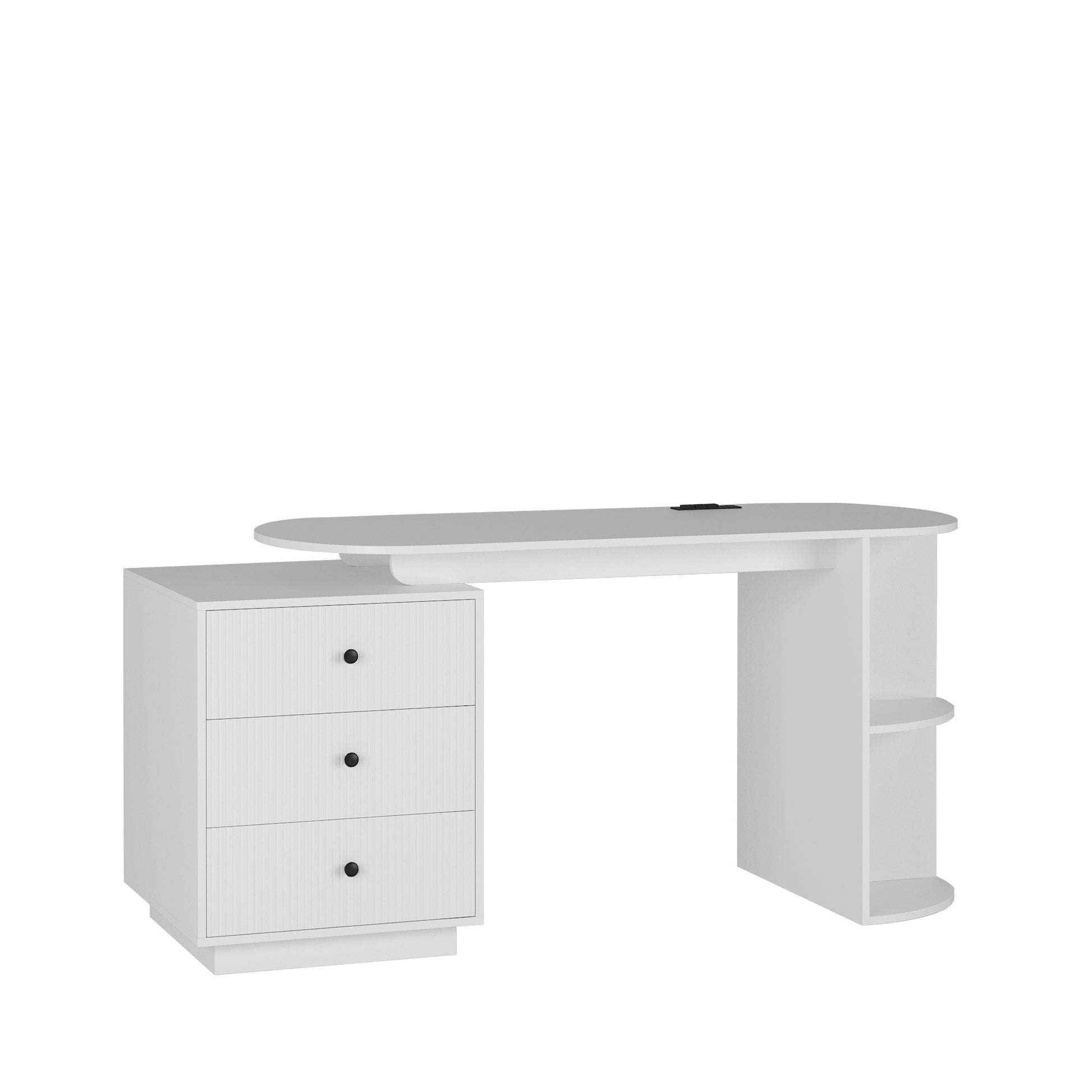 Modern Home Office Table,Expandable Desk With Storage Drawers & Open Shelf,Computer Desk With Hutch & Bookshelf,Wood Executive Desk Teens Student Desk Writing Laptop Home Office Desk