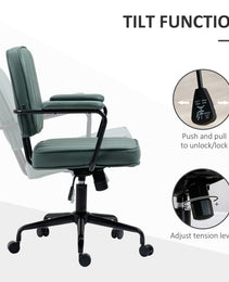 Home Office Chair with Adjustable Height and Tilt, Green