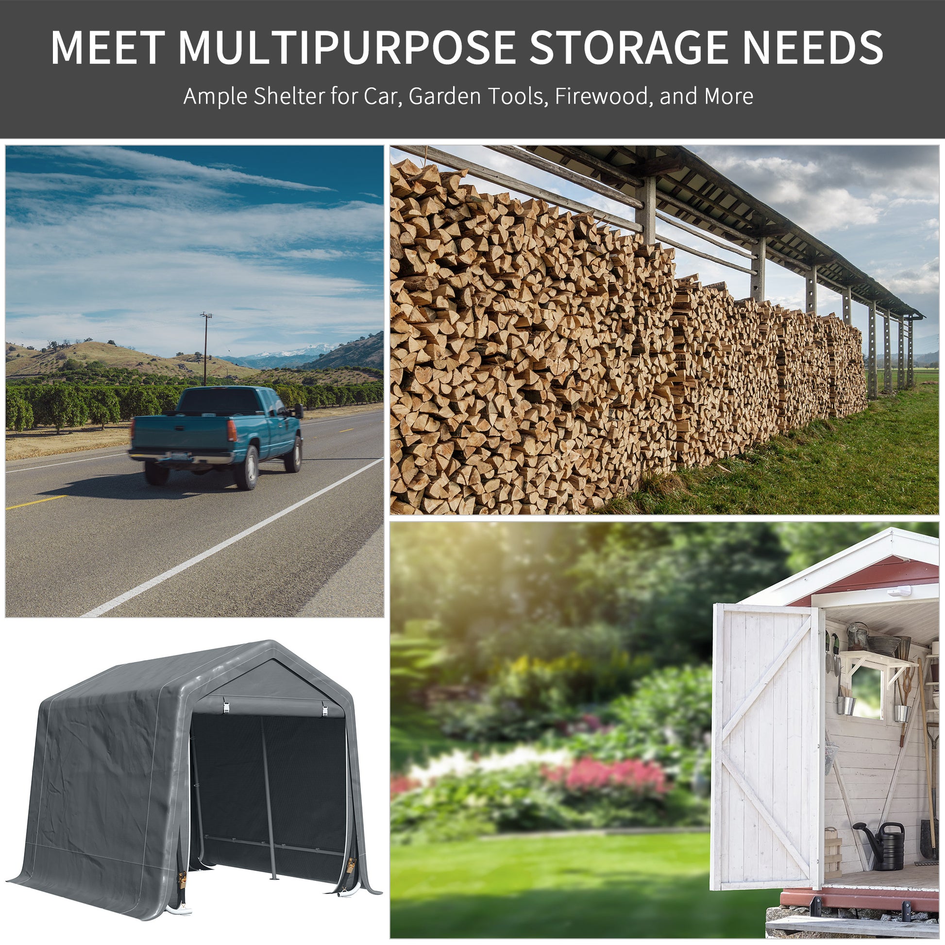9.2' x 7.9' Garden Garage Storage Tent