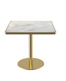 Square Modern Dinning Table 31.5 Inches Bistro Table Tulip Table With Faux Marble Top,Easy Assemble,Sturdy Metal Frame Diameter