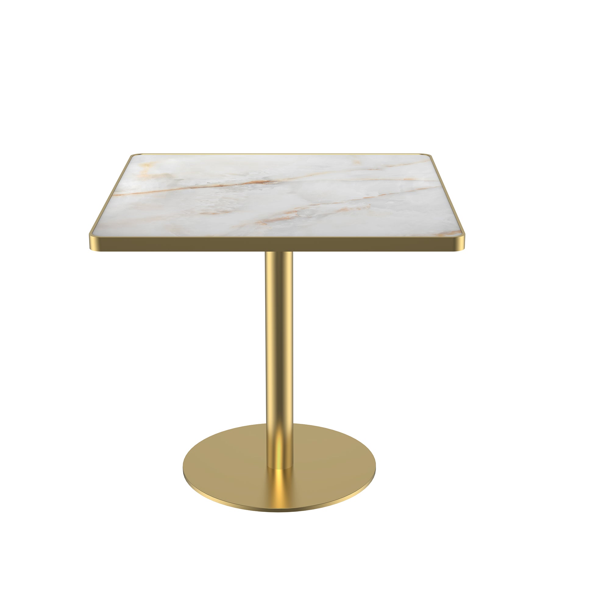 Square Modern Dinning Table 31.5 Inches Bistro Table Tulip Table With Faux Marble Top,Easy Assemble,Sturdy Metal Frame Diameter