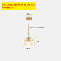 Modern LED Pendant Light Iron Gold Black Minimalist Metal Cage Pendant Lamp Living Room Restaurant Shop Bar Fixture Decoration