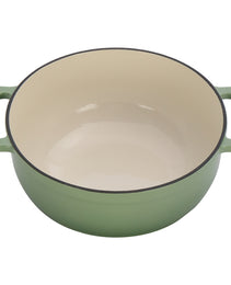Cast Iron 6QT Cookware Gradient Green With Two Silicone Gloves Enameled Pot