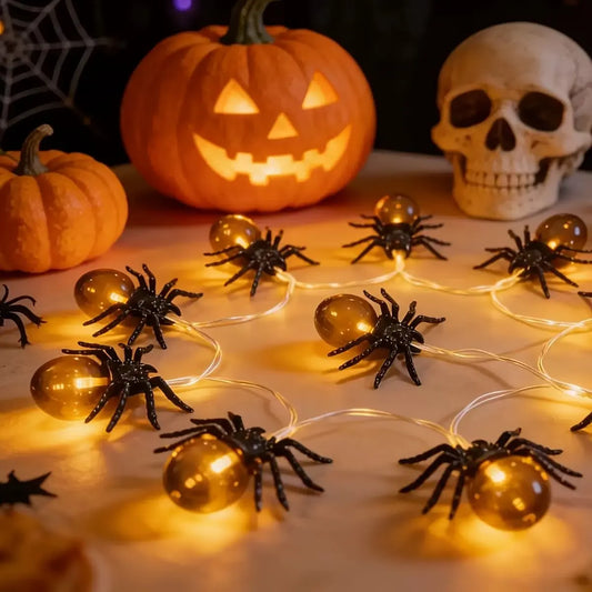 10LED Spider String Lights Halloween Decorations Battery Powered Fairy Lights for Party Haunted House Indoor Outdoor