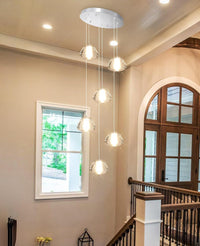 236'' Long Large Crystal Chandeliers LED Chandeliers for High Ceiling Handing Light Fixture for Entrance Hallway Foyer Staircase Lobby Gold