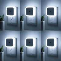 6-Pack Plastic Compact 0.5W Ultra-Energy-Saving Smart LED Night Lamps, Auto Sensor Dusk-To-Dawn Warm Plug-In, Auto-On/Off Nursery-Friendly Hands-Free Home Accessory, 6Pack Whole-Home Lights for Bedroom Decorative Atmosphere Lighting