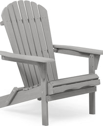 Wooden Garden Outdoor Lounge Patio Chair Wooden Folding Adirondack Chair 2-piece Set