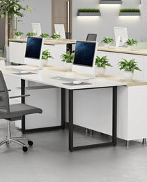 Metal Table Legs 28''x 24'' Heavy-Duty Desk Legs Industrial Furniture Legs For Dinning Table, Computer Table, Office Table 2Pcs-Black