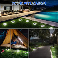 Solar Buried Ground Lights, 8/20 LED Waterproof Underground Deck Spot Outdoor Garden Pathway Driveway Landscape Decor Spotlight