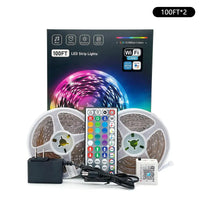 KEXU Wifi Smart LED Strip Lights - Voice Control RGB Ambient Colored LED Strip Lighting, Alexa & Google Assistant Compatible, Music Sync, Remote-Controlled Indoor House Decor Lights for Dorm Room, Living Room