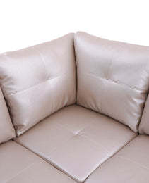 Pickup Only--Latte Faux Leather 3-Piece Living Room Sofa Set