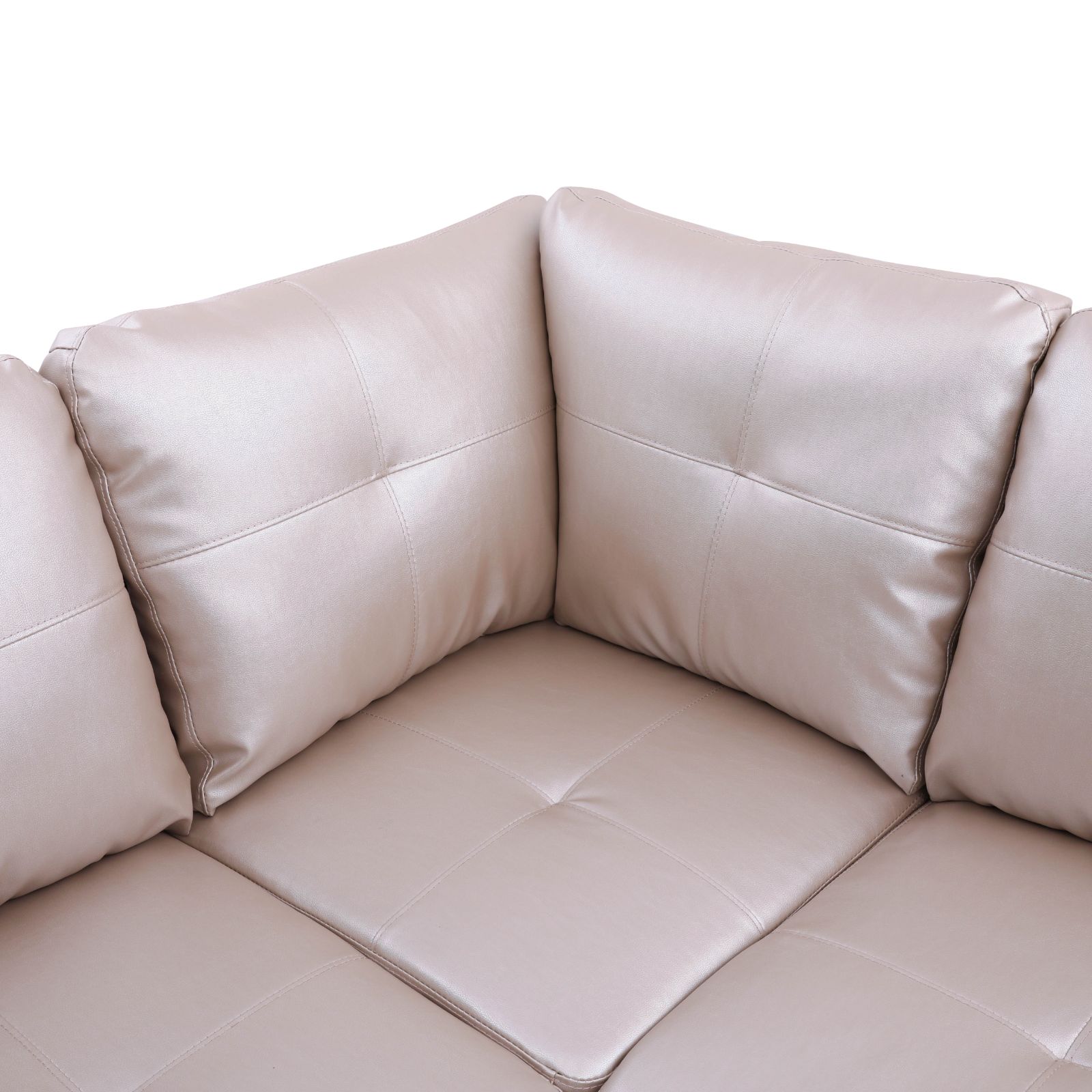 Pickup Only--Latte Faux Leather 3-Piece Living Room Sofa Set