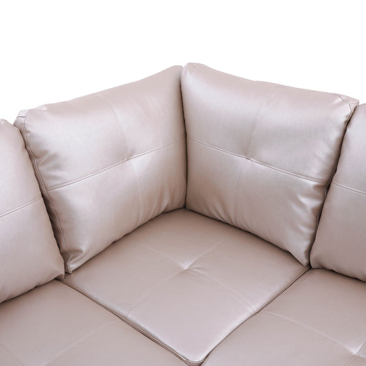 Pickup Only--Latte Faux Leather 3-Piece Living Room Sofa Set