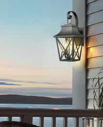 Black Outdoor Wall Light 2 Lights, Large Outdoor Modern Wall Light Fixtures, Industrial Porch Light Wall Mounted With Glass, Waterproof Farmhouse Exterior Light Lighting