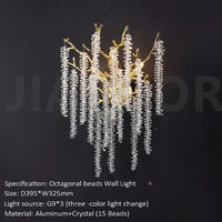 Modern Luxury Crystal Wall Lamp Living Room Bedroom Bedside Lamp Background Wall Villa Home Indoor Lighting Decoration LED Light