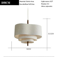 Pebble Pendant Lamp Led Multilayer Cloth Fabric Lamp Kitchen Boho Decor Rustic Lamp Hotel Bedroom Wabi Sabi Dining Table Light