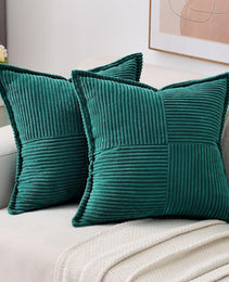 Corduroy Pillow Covers Super Soft Boho Striped Pillow Covers Broadside Decorative Textured Christmas Throw Pillows For Couch Cushion Livingroom