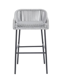 La Push Outdoor Patio Light Gray Rope Bar Stool  Set Of 2