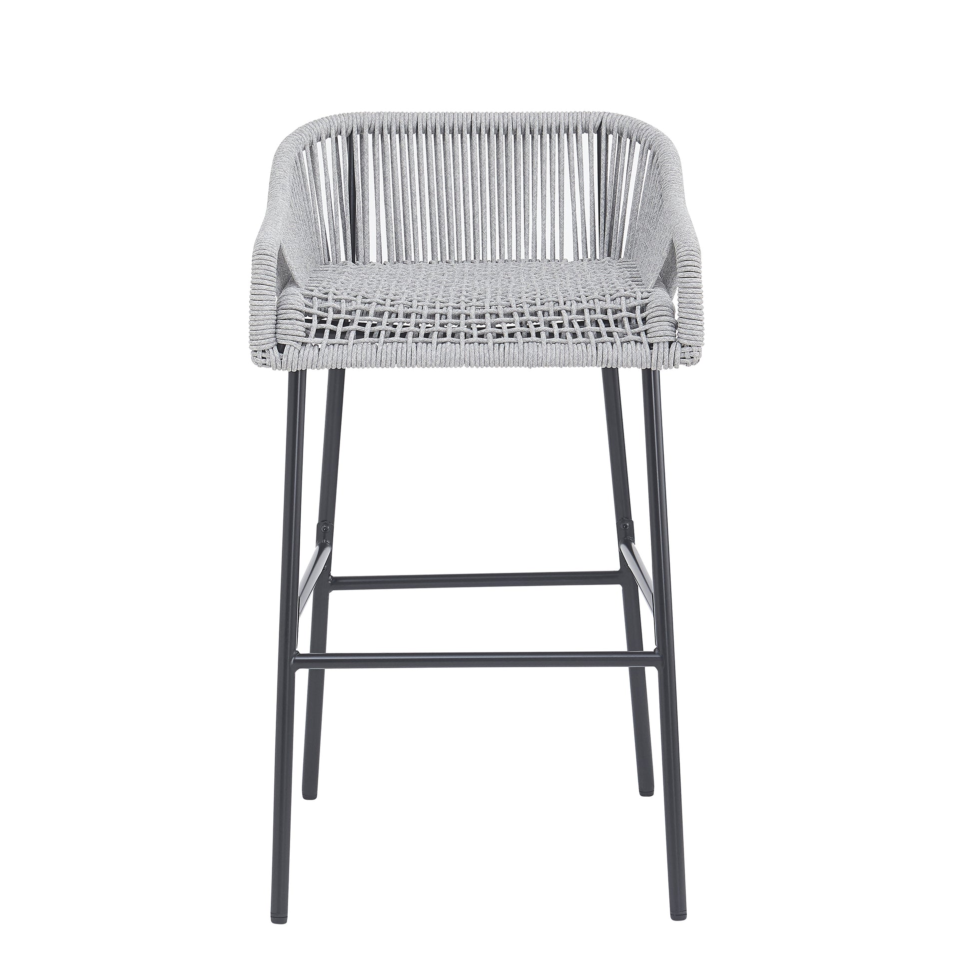 La Push Outdoor Patio Light Gray Rope Bar Stool  Set Of 2
