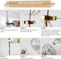 Sputnik Chandeliers for Dining Room，6 Lights D25'' Inch