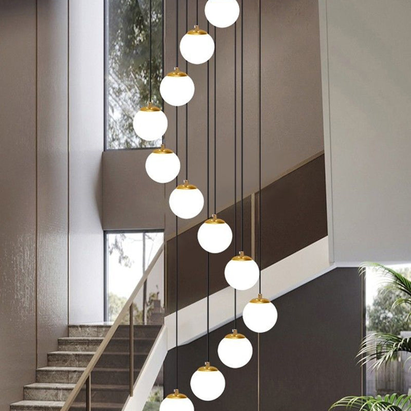 Cordelia 1-36-Light Long Drop Dimmable LED Iron Staircase Chandelier