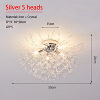 Dandelion Crystal Chandelier Nordic Modern Living Room Dining Room Bedroom Ceiling Light Room Light Fireball Decorative Light