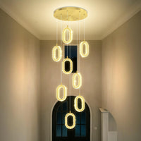 Gold 1 Ring Pendant Lights Kitchen Island Single Head Crystal Chandeliers Foyer Entrance Modern LED Dimmable Chandeliers