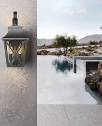 Black Outdoor Wall Light 2 Lights, Large Outdoor Modern Wall Light Fixtures, Industrial Porch Light Wall Mounted With Glass, Waterproof Farmhouse Exterior Light Lighting
