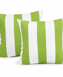 2 Pack Outdoor Throw Pillows, Waterproof & Fade-Resistant Patio Cushions For Garden, Porch, Poolside Furniture - Soft & Comfortable Decorative Pillow Covers 18x18 Inch, Green White