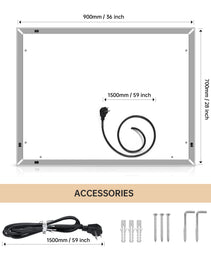 LED Bathroom Mirror With Touch Button Control