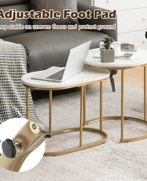 Modern Marble Look Stacking Nesting Coffee Table Set