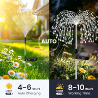 Outdoor Solar Fireworks Lights Led Waterproof Solar Garden Light Decor Fairy Starburst Stake Lights for Yard Patio Pathways Lawn