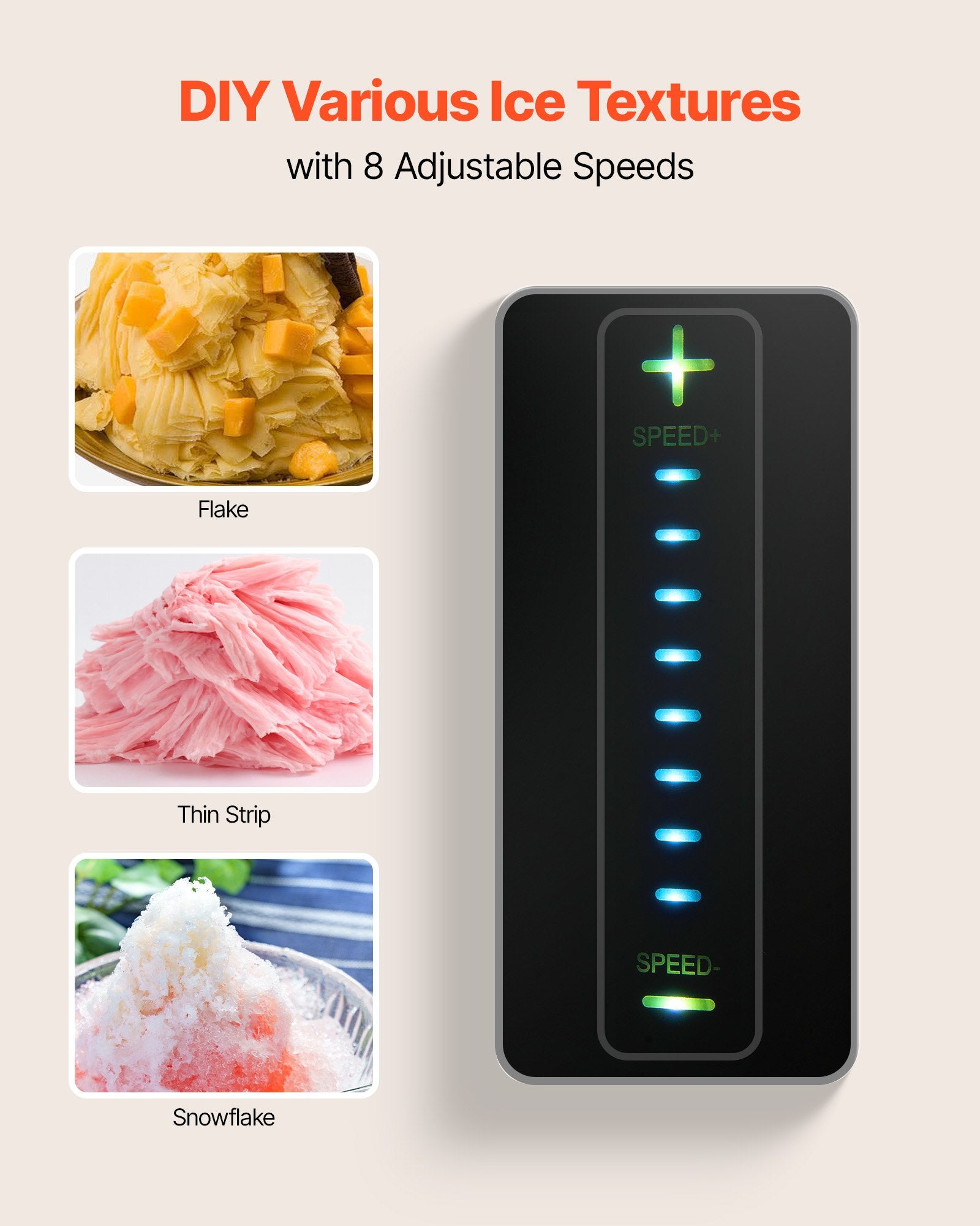 Snowflake Ice Machine, 44LBS/24H Snowflake Ice Maker, Ice-Shaver Machine With Stainless Steel Blade, Electric Snow Cone Maker With 0.2 Gal Tank, 60S Fast Pre-Cooling, For Home & Small Gatherings